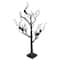 26.5&#x22; Black &#x26; Orange Glittered LED Tabletop Halloween Tree